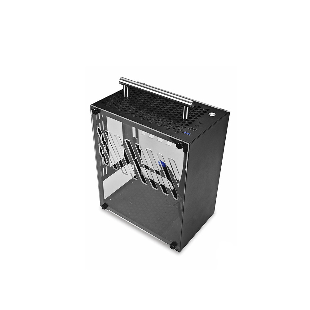 VỎ CASE METALFISH T40 ACRYLIC BLACK (MÀU ĐEN/ITX/ MẶT HÔNG MICA)