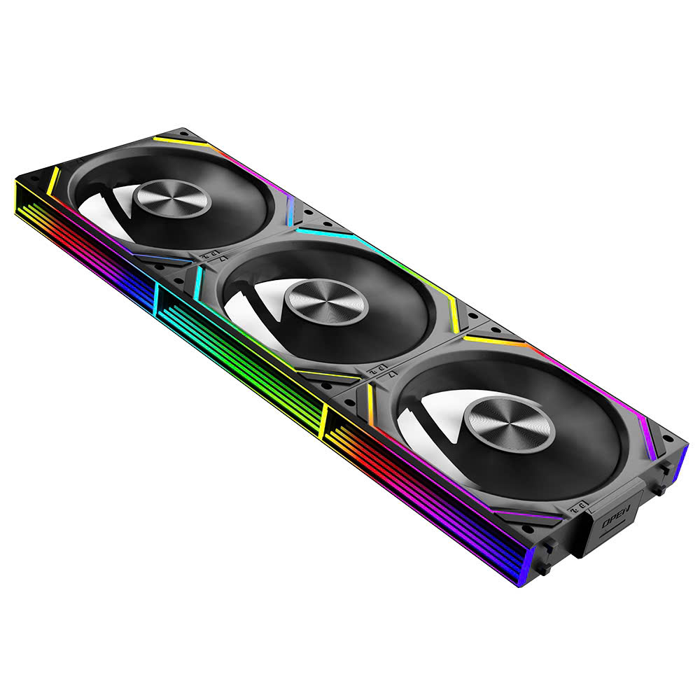 Bộ 3 Quạt tản nhiệt Jungle Leopard Interstellar V2 RS REVERSE Black (Màu đen/ LED ARGB/ Ghép nối/ Cánh ngược)