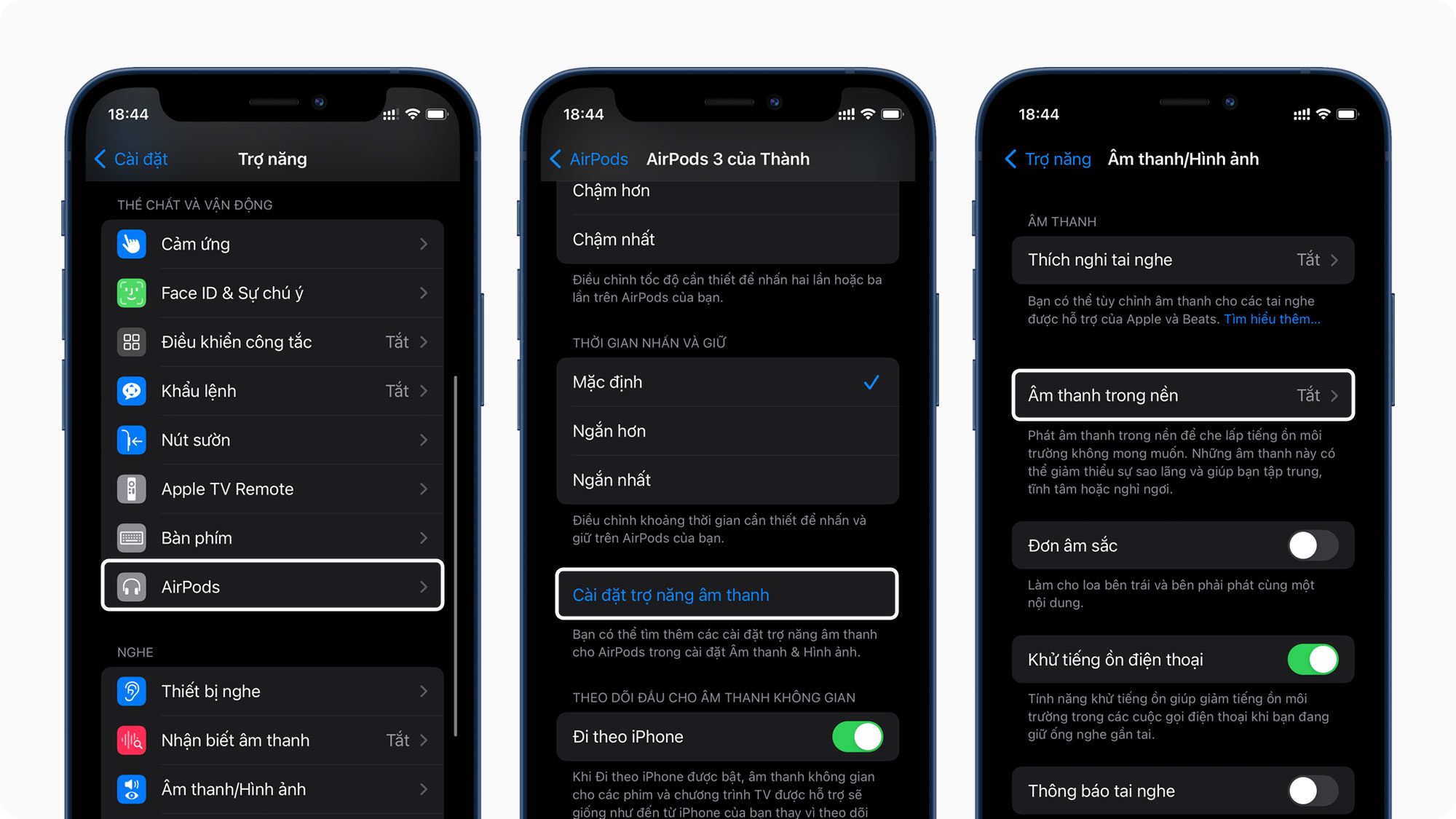 iOS 15: nghe nhạc kèm theo âm thanh trong nền rất chill