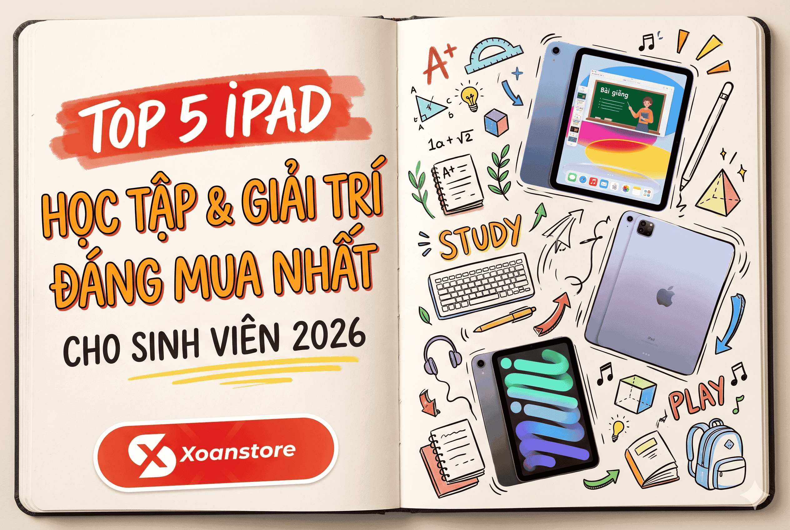 Top 5 iPad học tập và giải trí đáng mua nhất cho sinh viên năm 2026