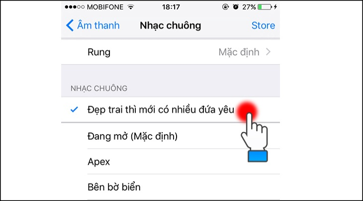 Thực hiện các thao tác cài đặt nhạc chuông trên điện thoại