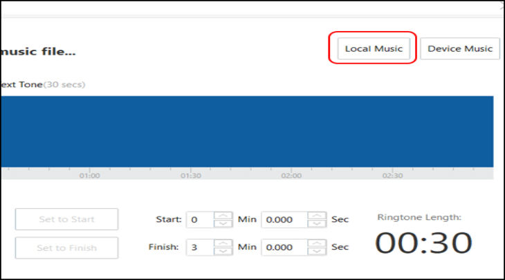 Tiếp tục bấm chọn vào mục Local Music để sử dụng bài hát đã có sẵn trong máy tính
