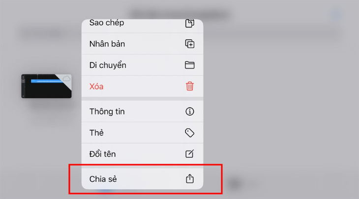 Ấn giữ vào bài hát mà bạn vừa lưu rồi tiếp tục ấn Chia sẻ.