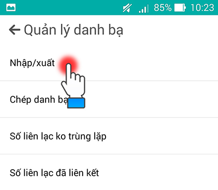 Nhập/xuất danh bạ để chuyển thông tin liên lạc từ Android sang iPhone