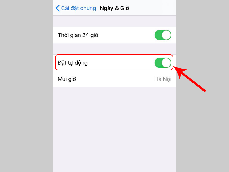 Tắt tính năng tự động cập nhật múi giờ