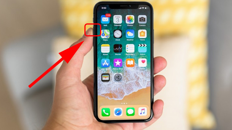 Sử dụng tổ hợp phím cứng để tắt nguồn iphone X