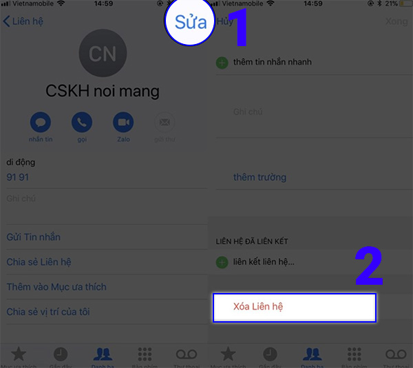 Cách xóa từng số điện thoại trên iPhone lần lượt