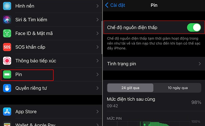 Đặt chế độ nguồn điện thấp cho iPhone