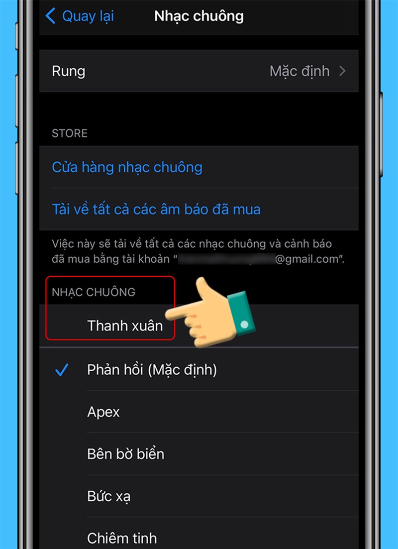 chọn nhạc chuông đã xuất