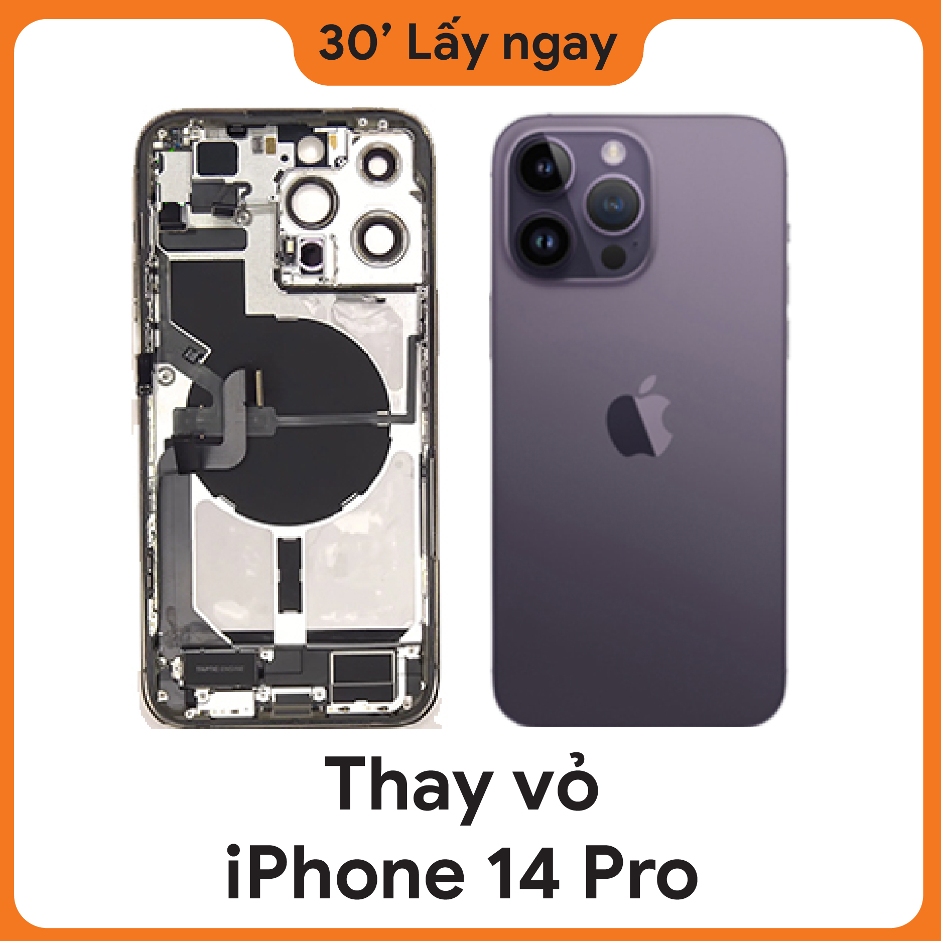 Thay Lưng Vỏ Iphone 14 Pro Lấy ngay tại Tín Long Mobile