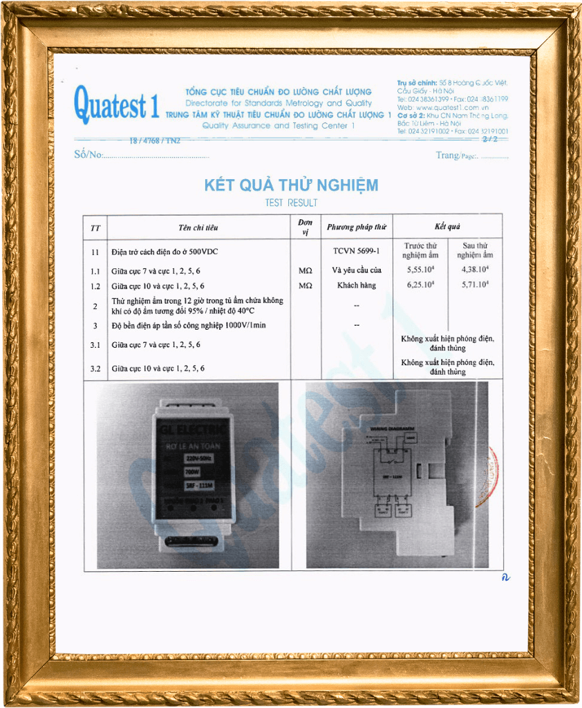 Kết quả thử nghiệm an toàn