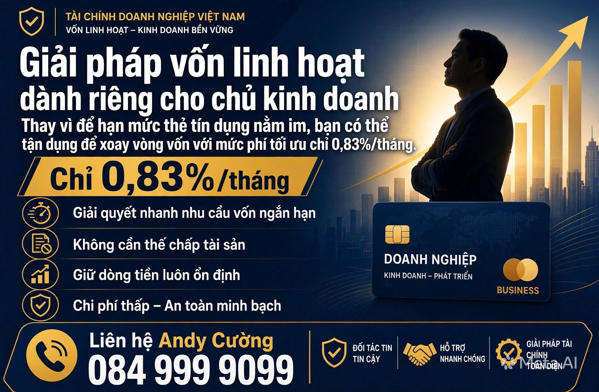 Giải Pháp Vốn Linh Hoạt Cho Chủ Kinh Doanh: Tối Ưu Thẻ Tín Dụng Chỉ Từ 0,83%/Tháng