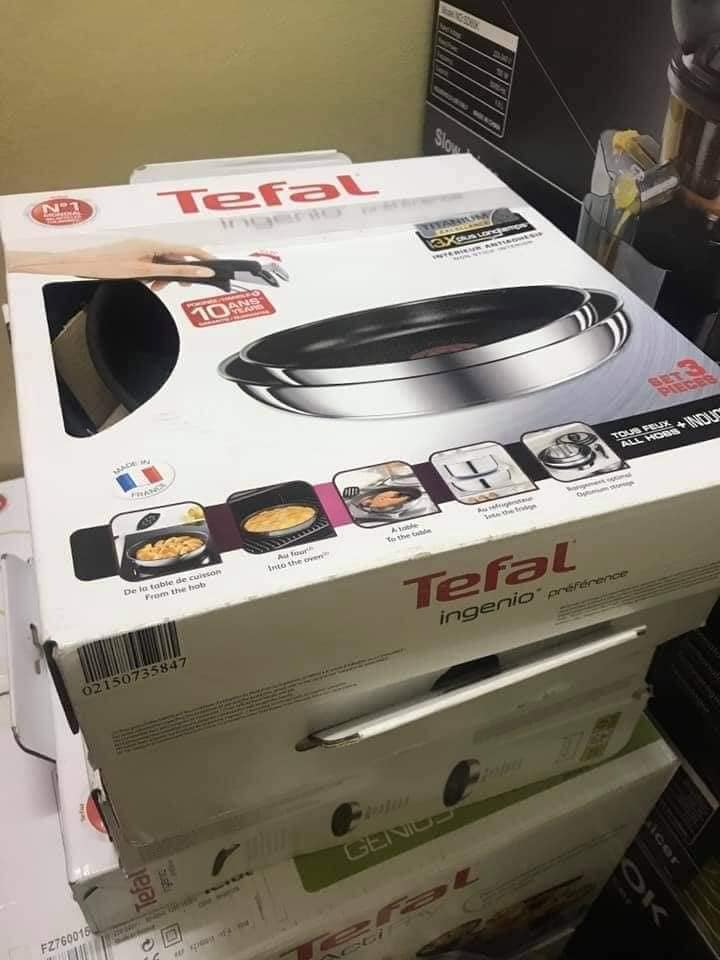 Set chảo Tefal tay rời thân thép 22-26cm