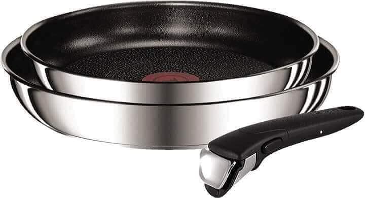Set chảo Tefal tay rời thân thép 22-26cm