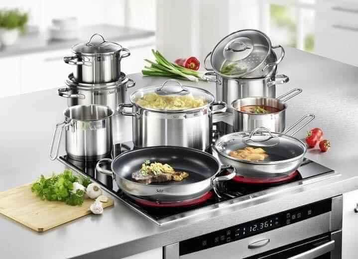 Bộ nồi, chảo, xửng 10 món Silit Achat