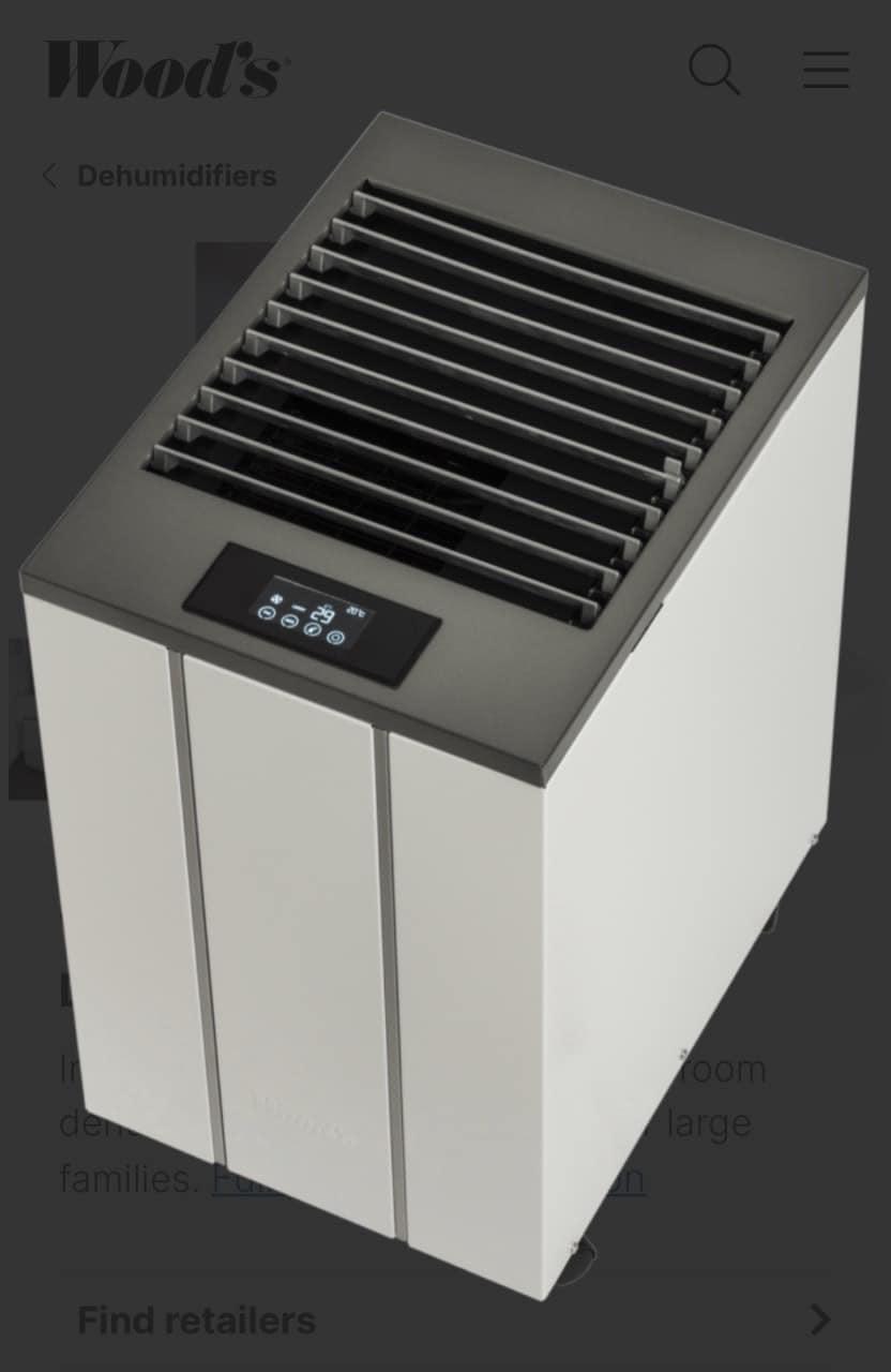 Máy hút ẩm kiêm máy sấy quần áo Woods LD44