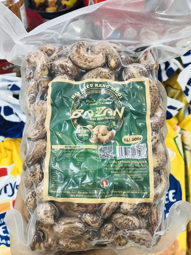 Hạt điều Bazan túi 500g HCK size A cồ
