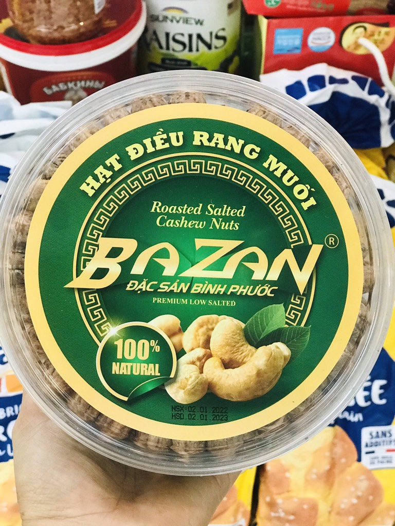 Hạt điều Bazan hộp 500g tròn size A cồ