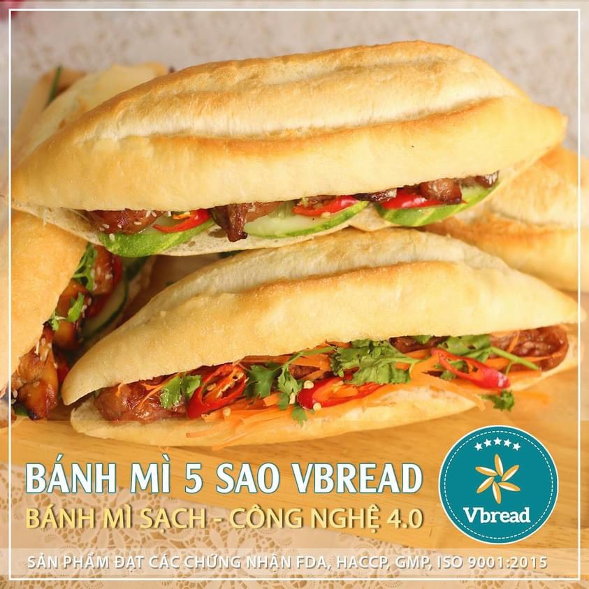 Bánh mì 5 sao Vbread (túi 5 bánh lớn)