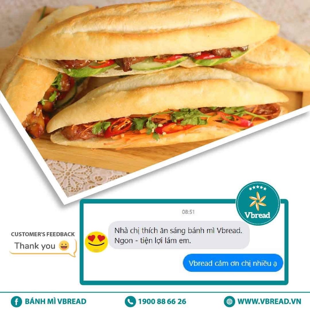 Bánh mì 5 sao Vbread (túi 5 bánh lớn)