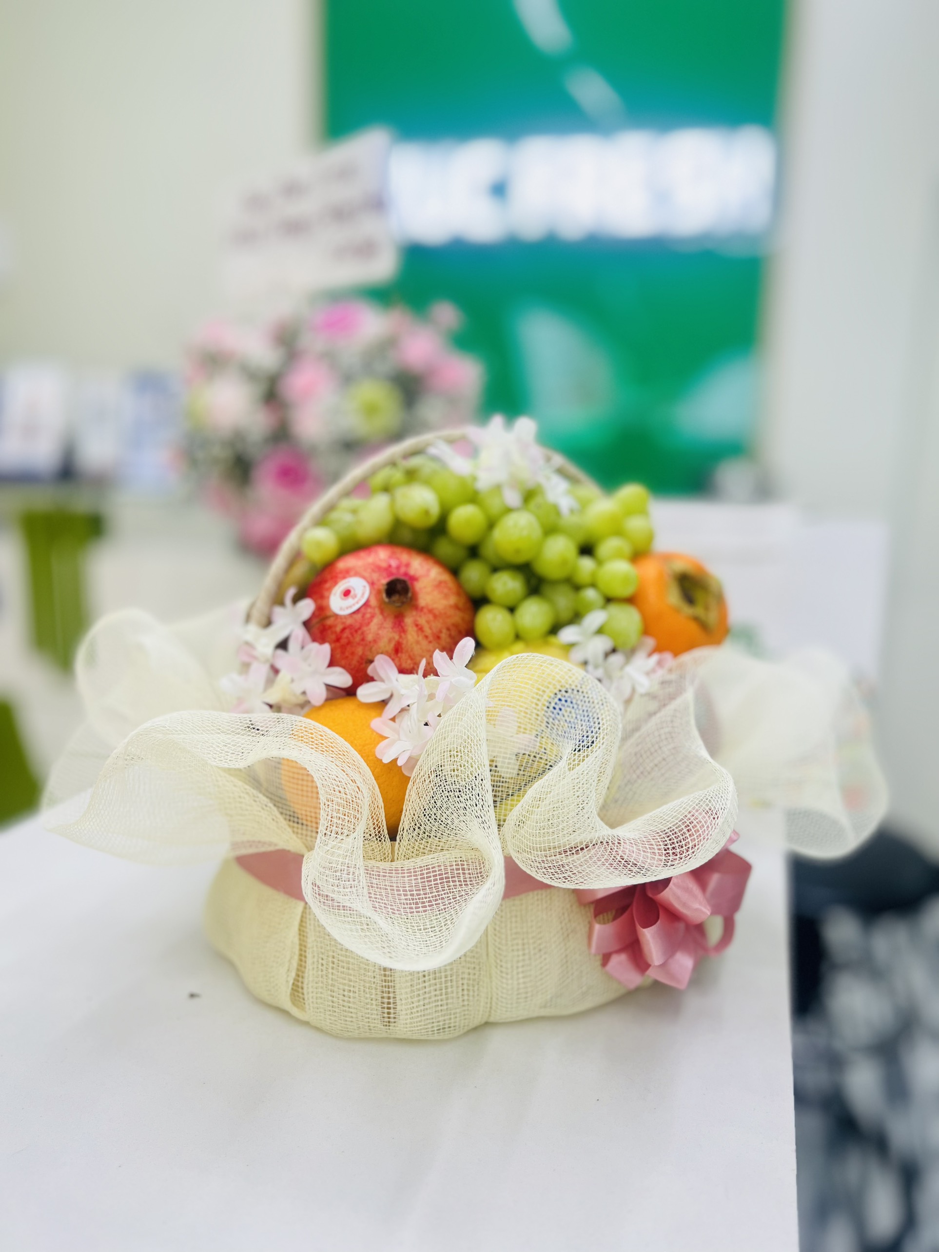 Giỏ quà tặng trái cây cao cấp voan 1000