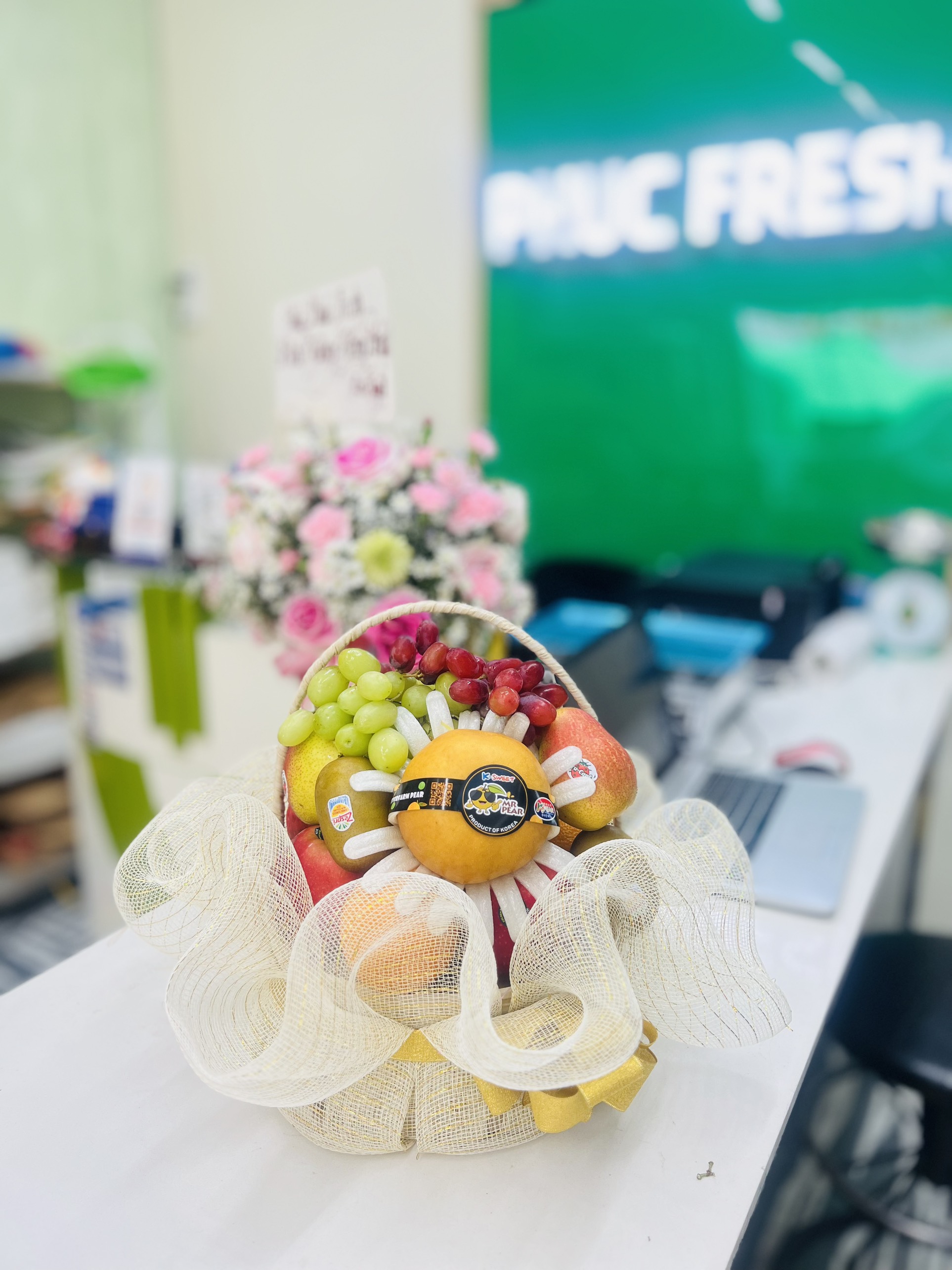 Giỏ quà tặng trái cây cao cấp voan 800