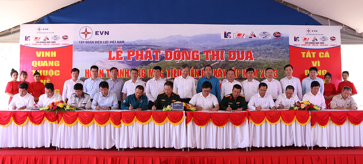 Phát động thi đua hoàn thành các mục tiêu tiến độ xây lắp Thủy điện Ialy mở rộng năm 2023