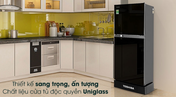 Tủ lạnh Toshiba Inverter 194 lít GR-A25VM(UKG1)-Thiết kế sang trọng, ấn tượng bởi chất liệu cửa tủ Uniglass