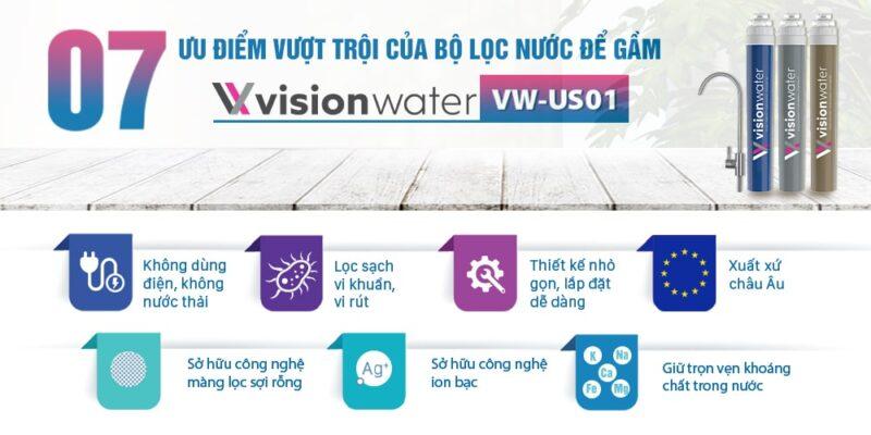 Ưu điểm vượt trội của máy lọc nước để gầm tủ bếp Vision Water VW-US01