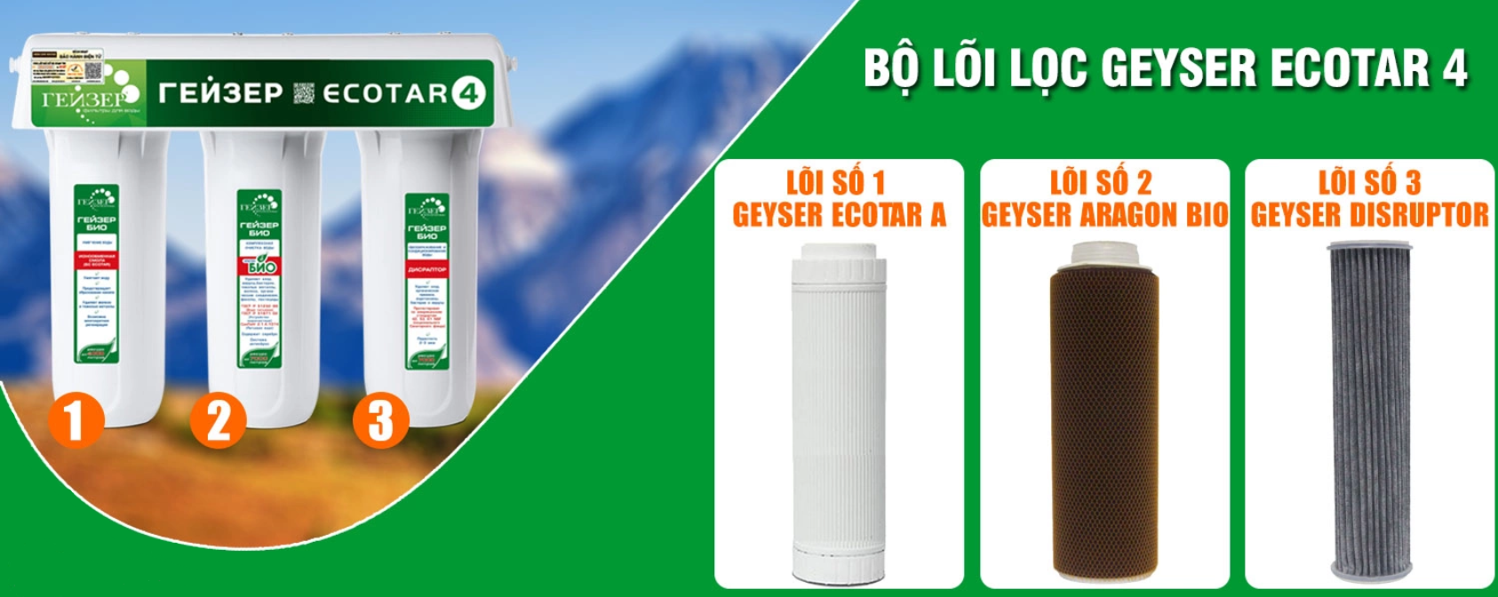 Bộ 3 lõi lọc của Ecotar 4