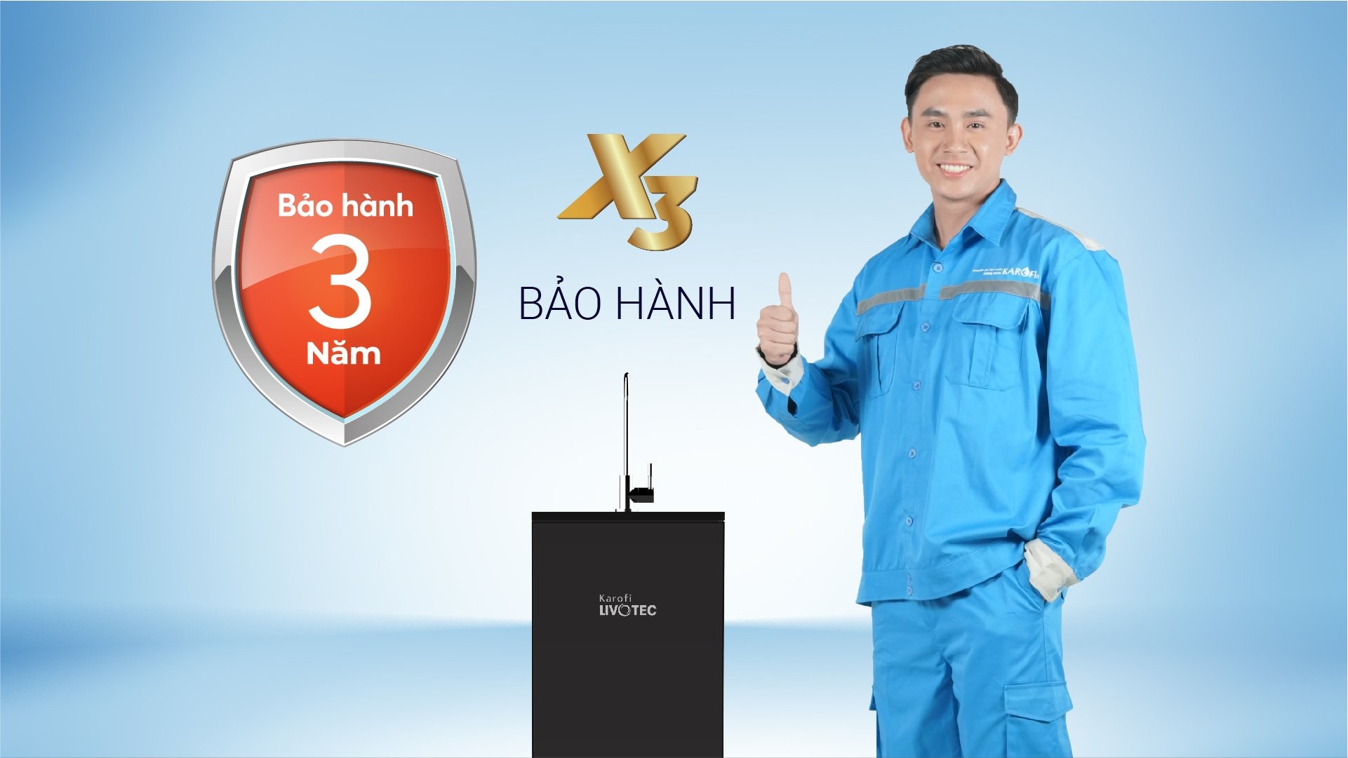 Karofi Livotec 110 có chế độ bảo hành lên đến 36 tháng