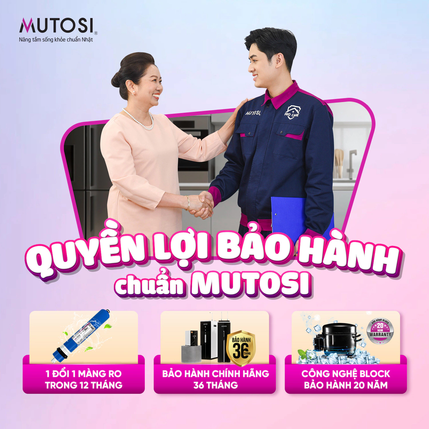 Quyền lợi bảo hành của Mutosi