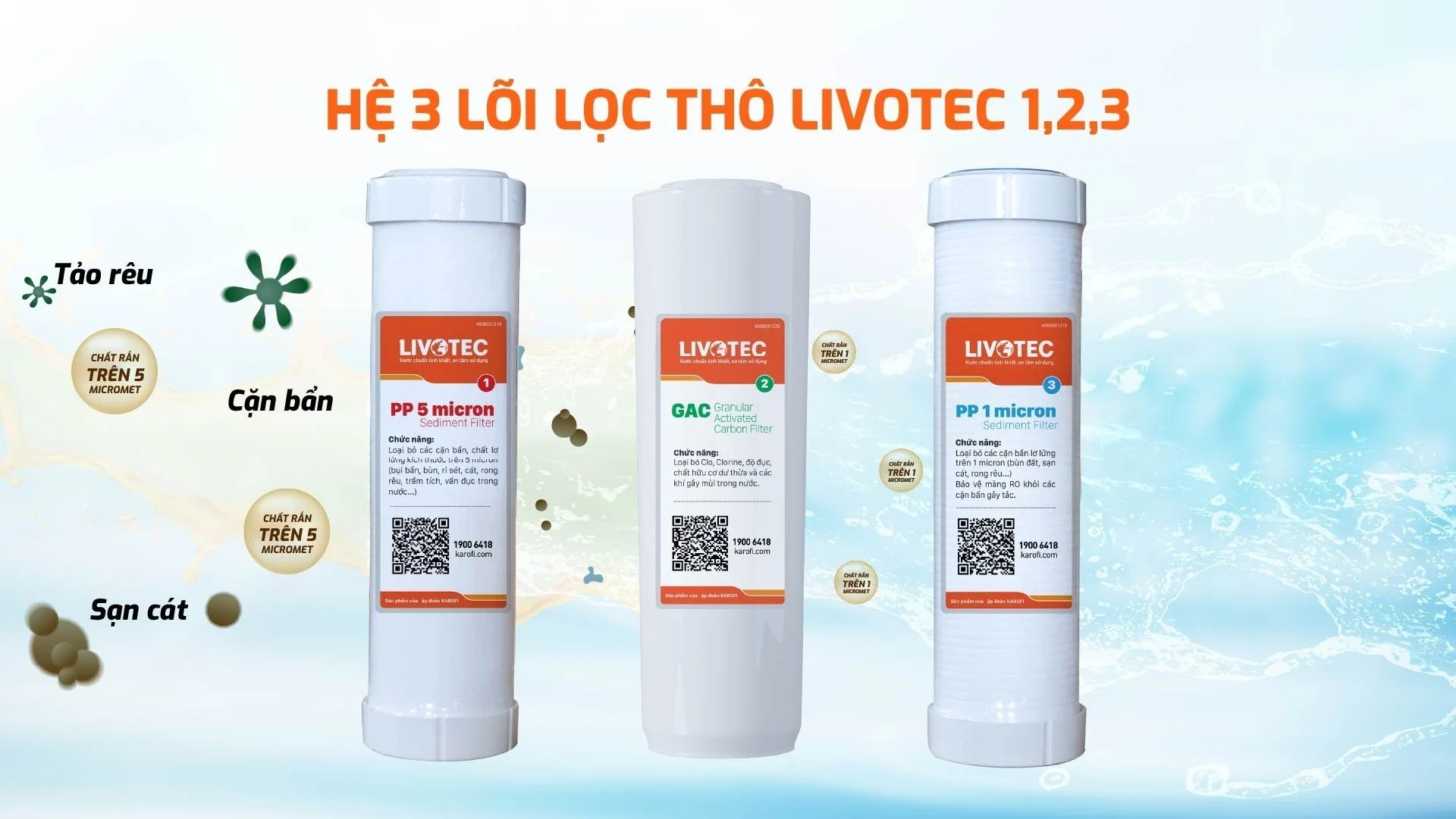 Bộ lõi lọc thô 123 Livotec