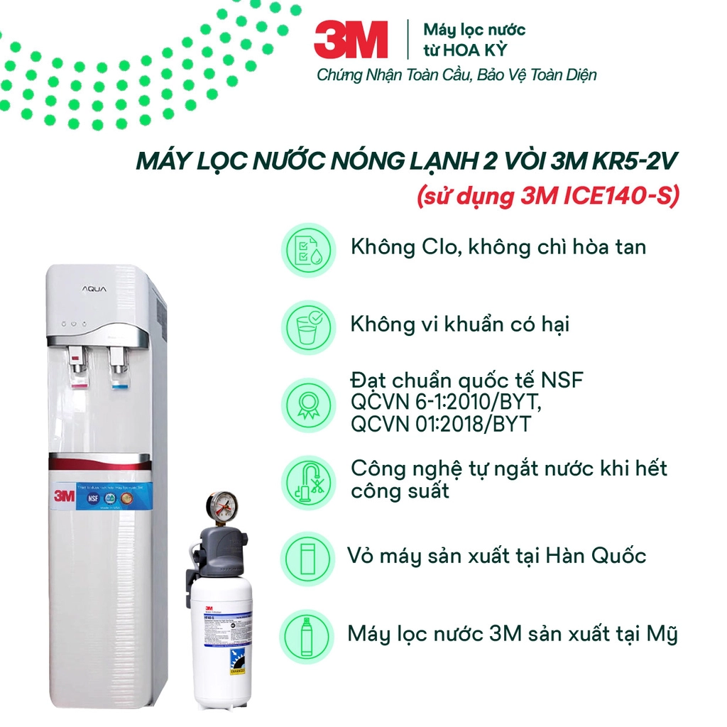 Tính năng nổi bật của cây lọc nước nóng lạnh 3M KR5-2V