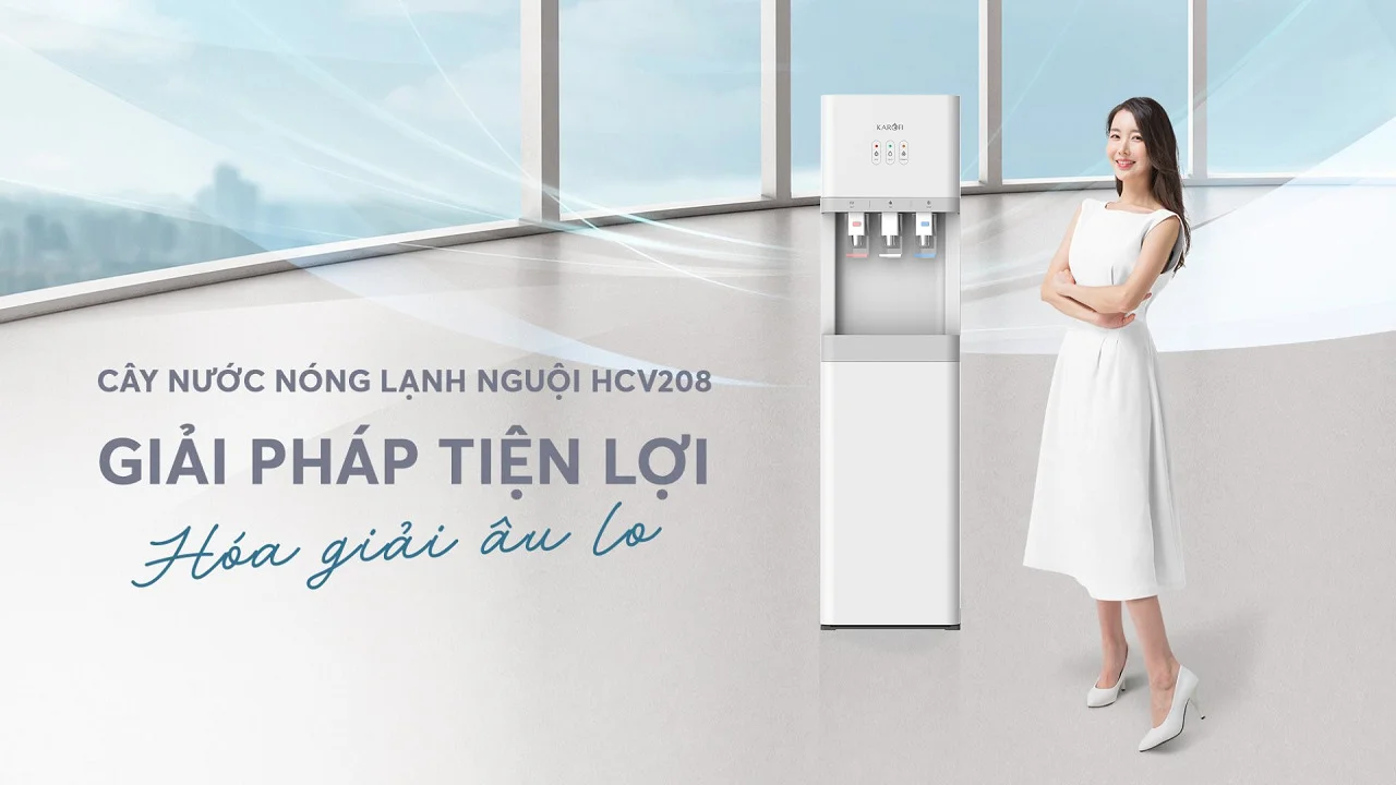 Giới thiệu cây nước nóng lạnh úp bình Karofi HCV208
