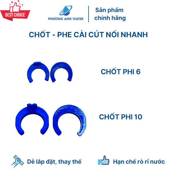 Chốt - phe cài cho cút lọc nước (phi 6 và phi 10)