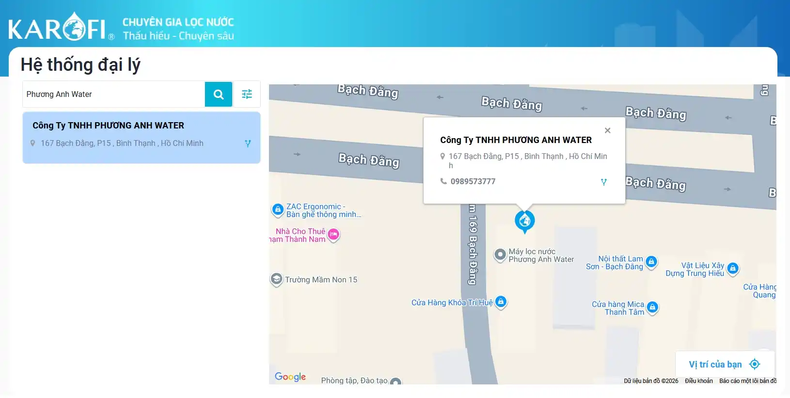 Hệ thống đại lý chính thức Karofi
