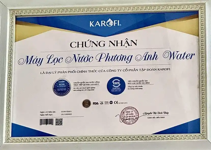 Chứng nhận đại lý chính hãng Karofi
