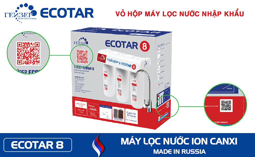 Cách nhận biết Geyser Ecotar 8 chính hãng