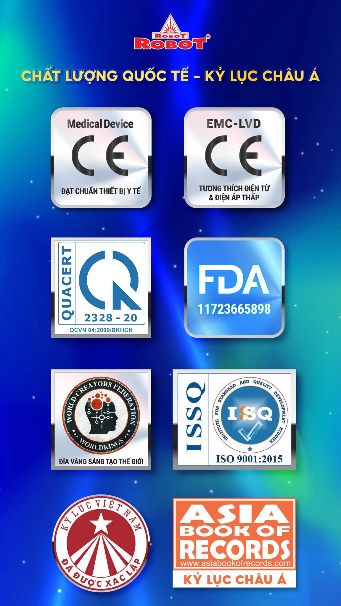 Chứng nhận của máy lọc nước ION Kiềm IONQUEEN