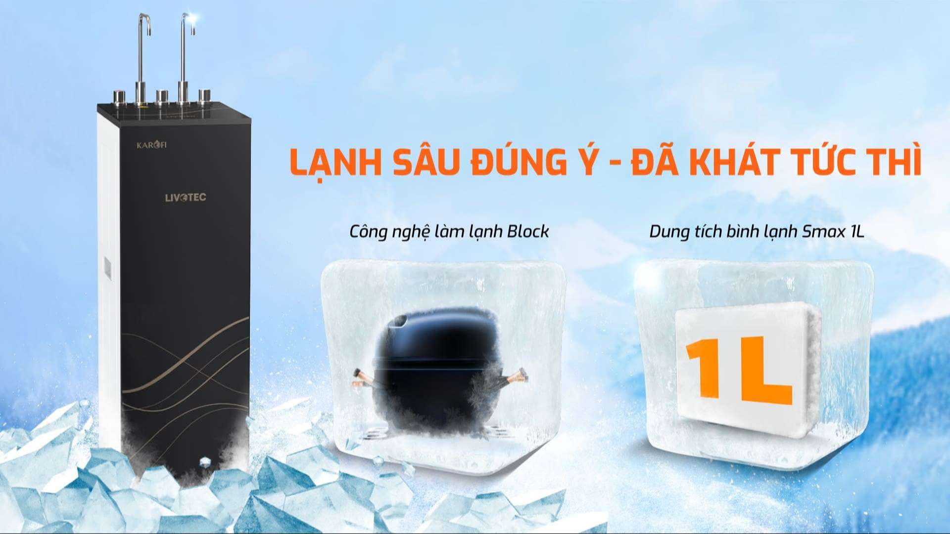 Công nghệ làm lạnh sâu bằng Block trên Livotec 628