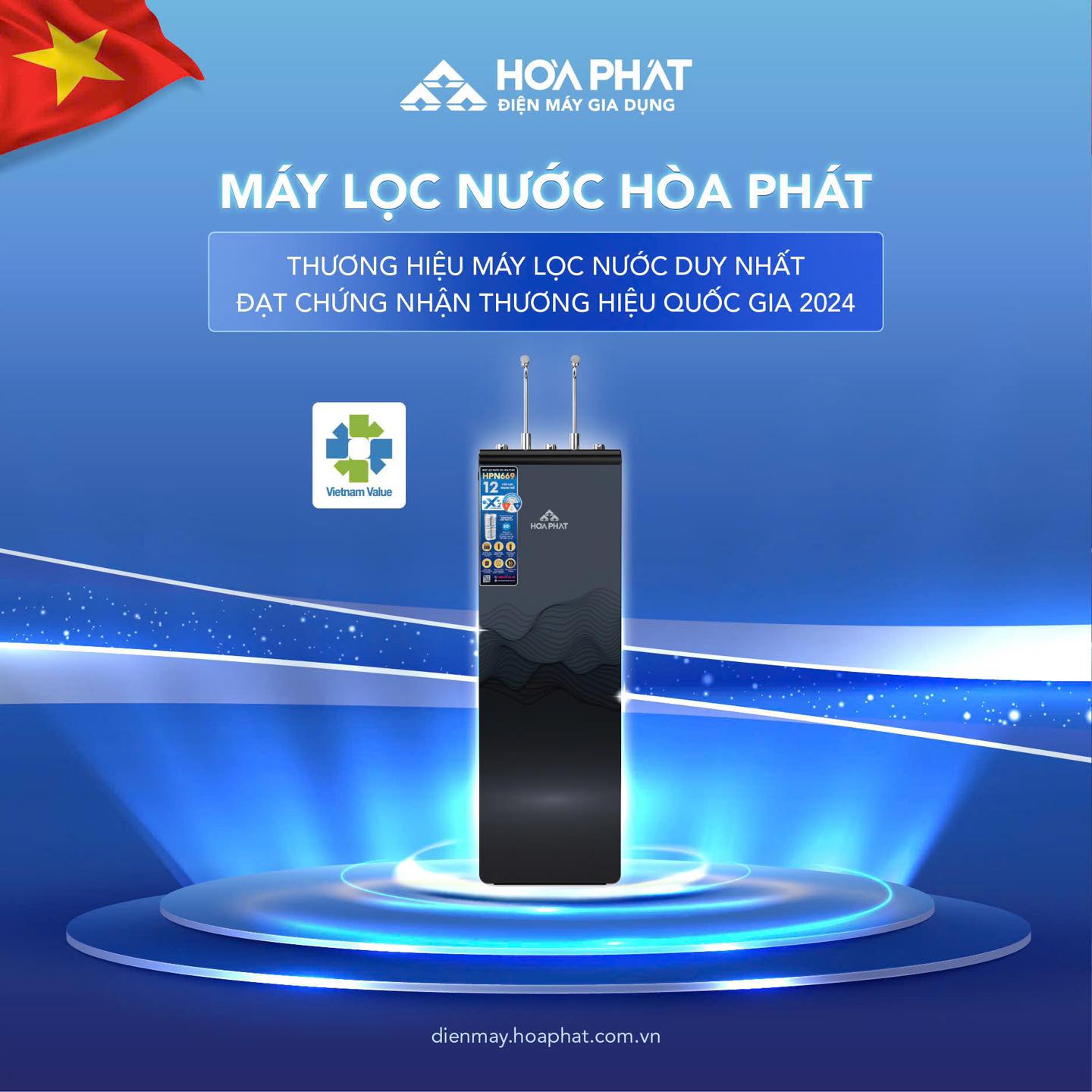 Máy lọc nước Hòa Phát chứng nhận Thương hiệu quốc gia 2024
