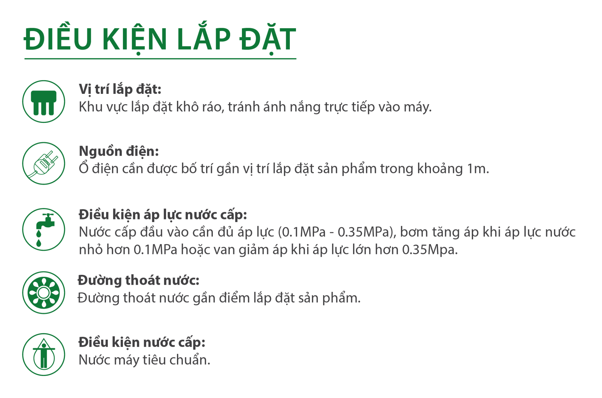 Điều kiện lắp đặt của S400