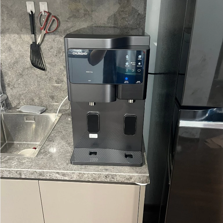 Hình lắp đặt máy lọc nước nóng lạnh SANITA Hot-Cool