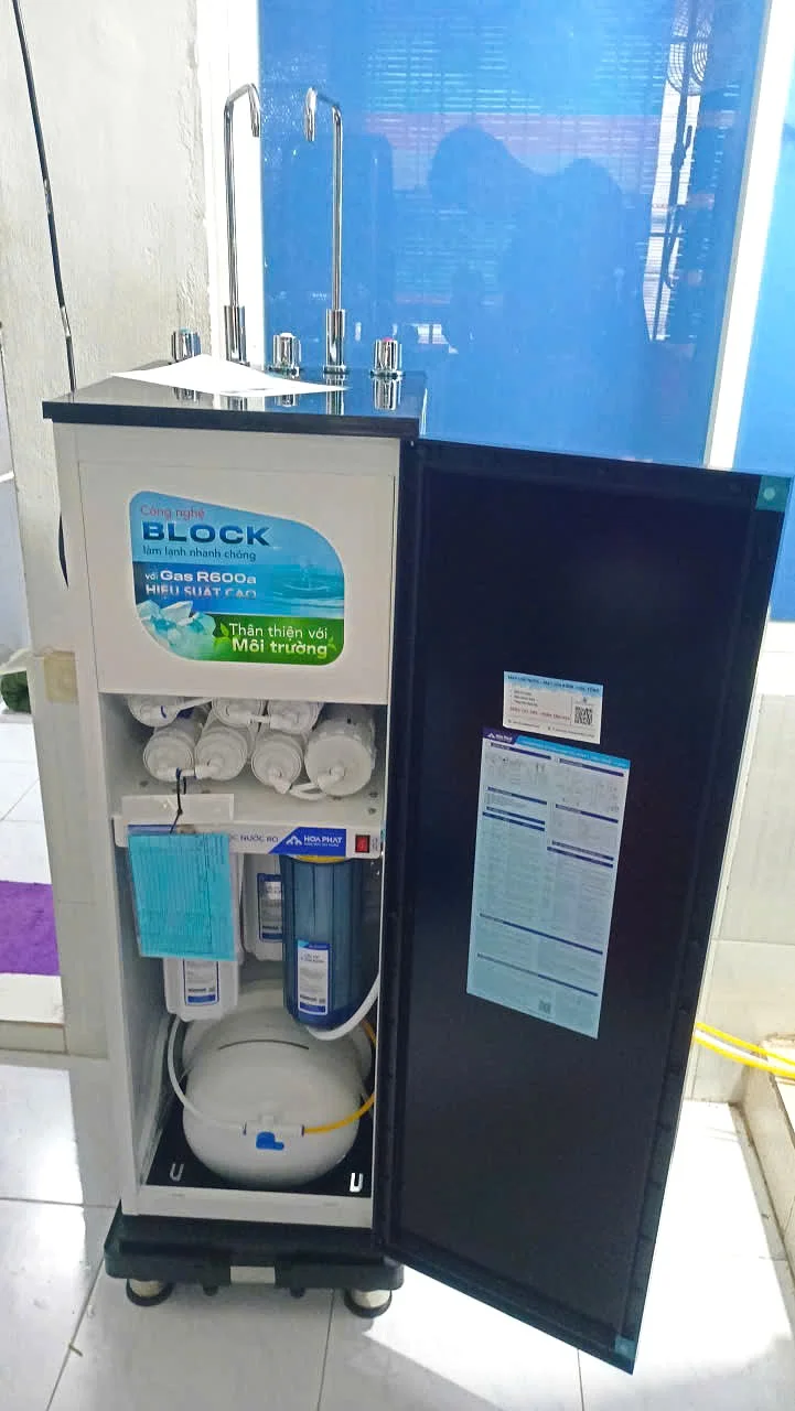 Hình lắp đặt thực tế máy lọc nước nóng lạnh HPN629