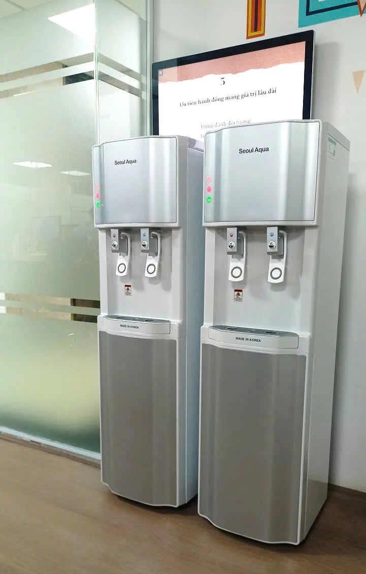 Hình lắp đặt máy lọc nước nóng lạnh Seoul Aqua PTS-2100