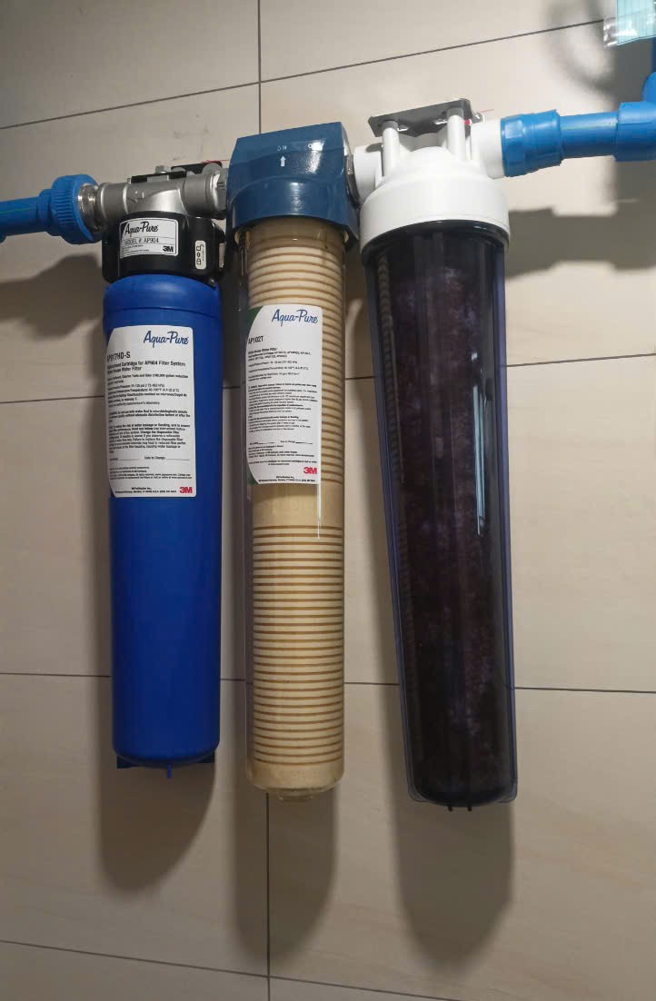 Hình lắp đặt thực tế bộ lọc tổng đầu nguồn 3M AP904 và lọc thô cao cấp