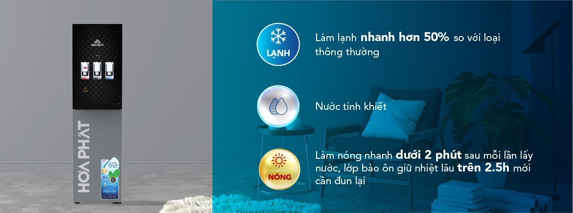 3 chế độ nước Nóng - Lạnh - Nguội