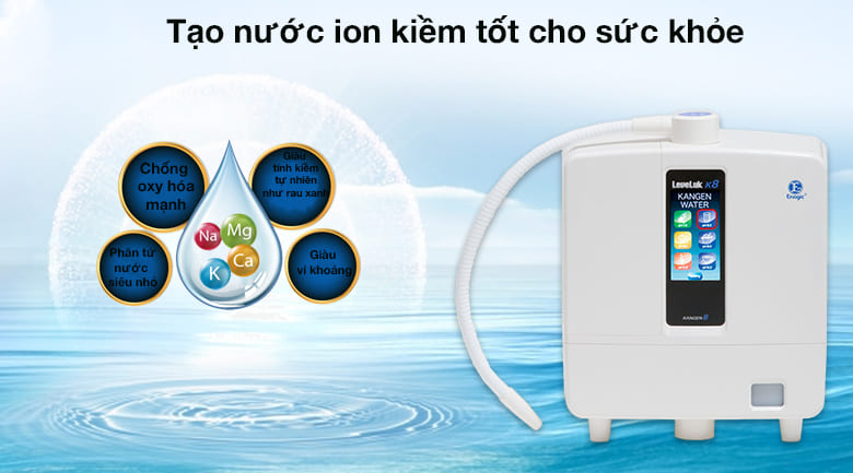 Nước ION Kiềm được tạo ra từ Kangen K8 đem lại nhiều lợi ích cho sức khỏe của người sử dụng