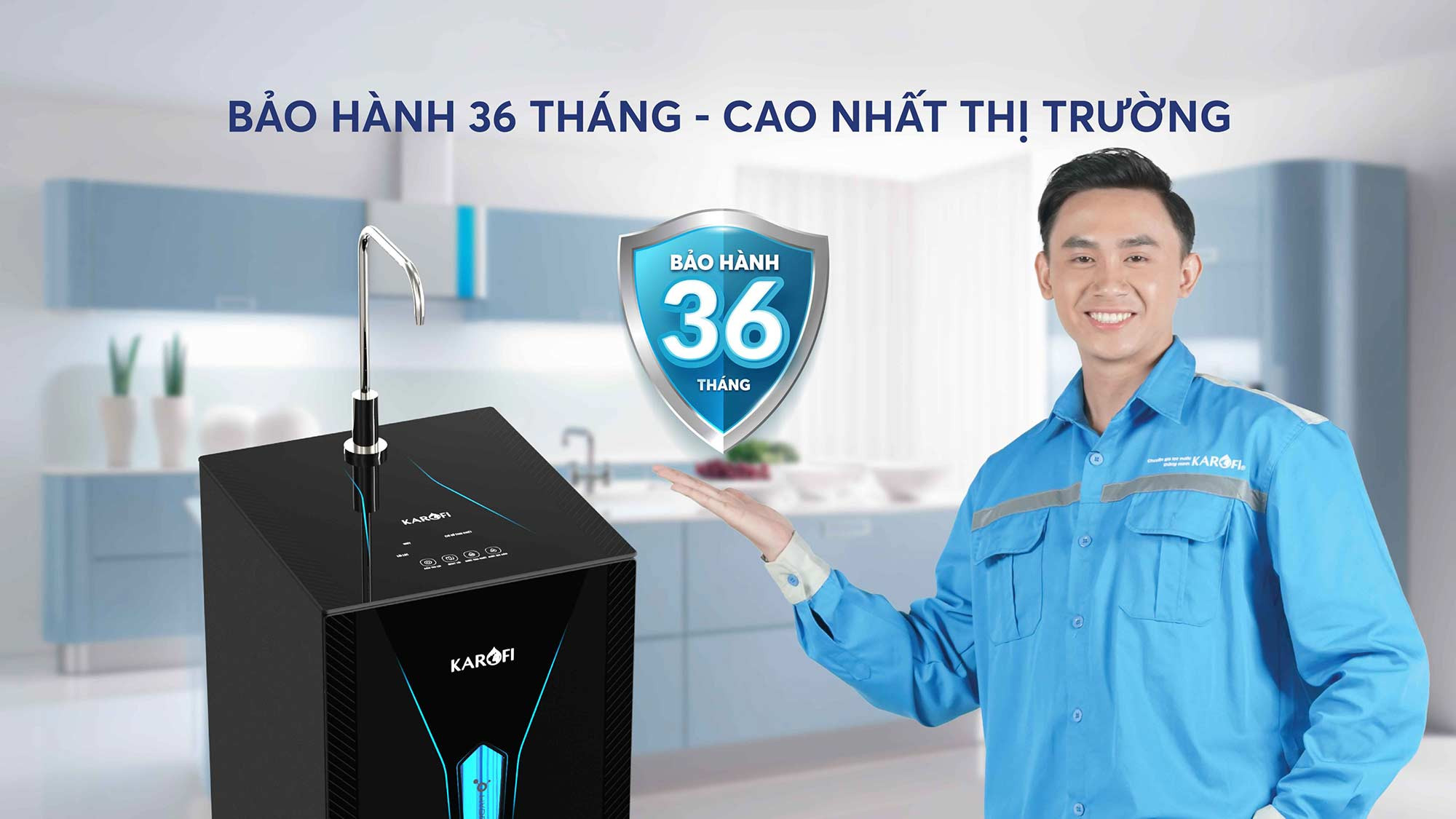 Máy lọc nước Karofi KAE-S65 có chế độ bảo hành lên đến 36 tháng